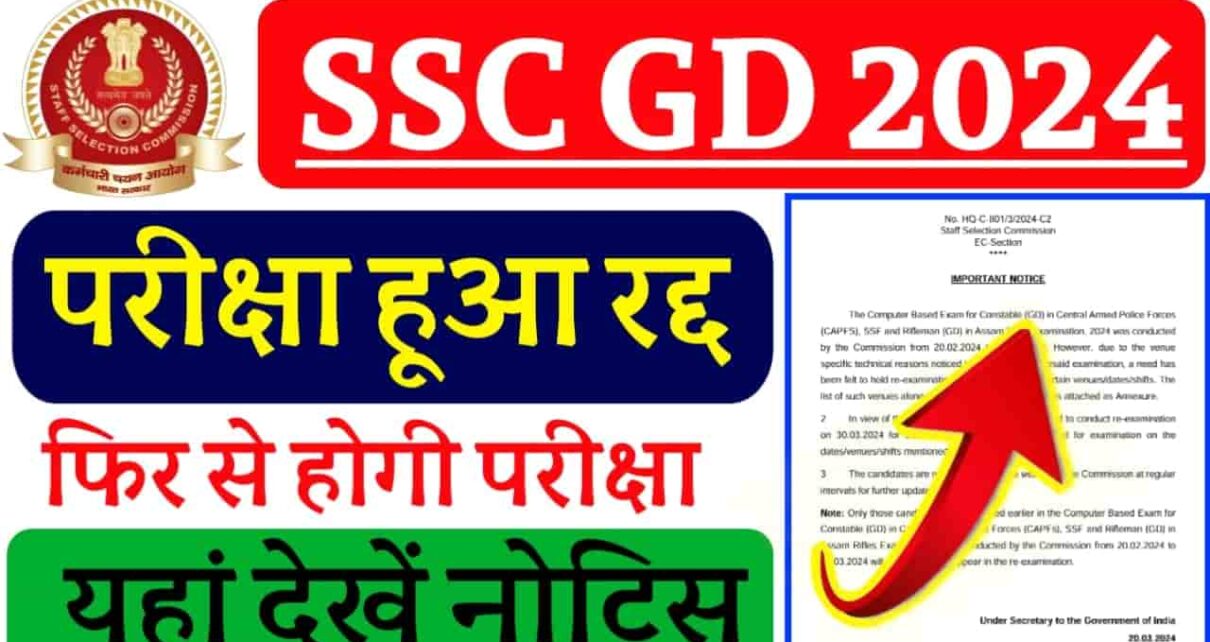 SSC GD 2024 Exam Cancelled
